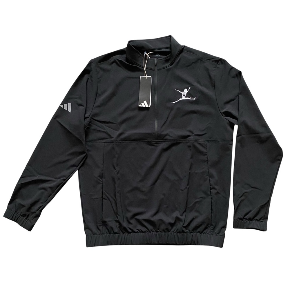 Adidas Mens Golf 1/2 Zip Stretch Woven Pullover  Black NWT Medium Performance